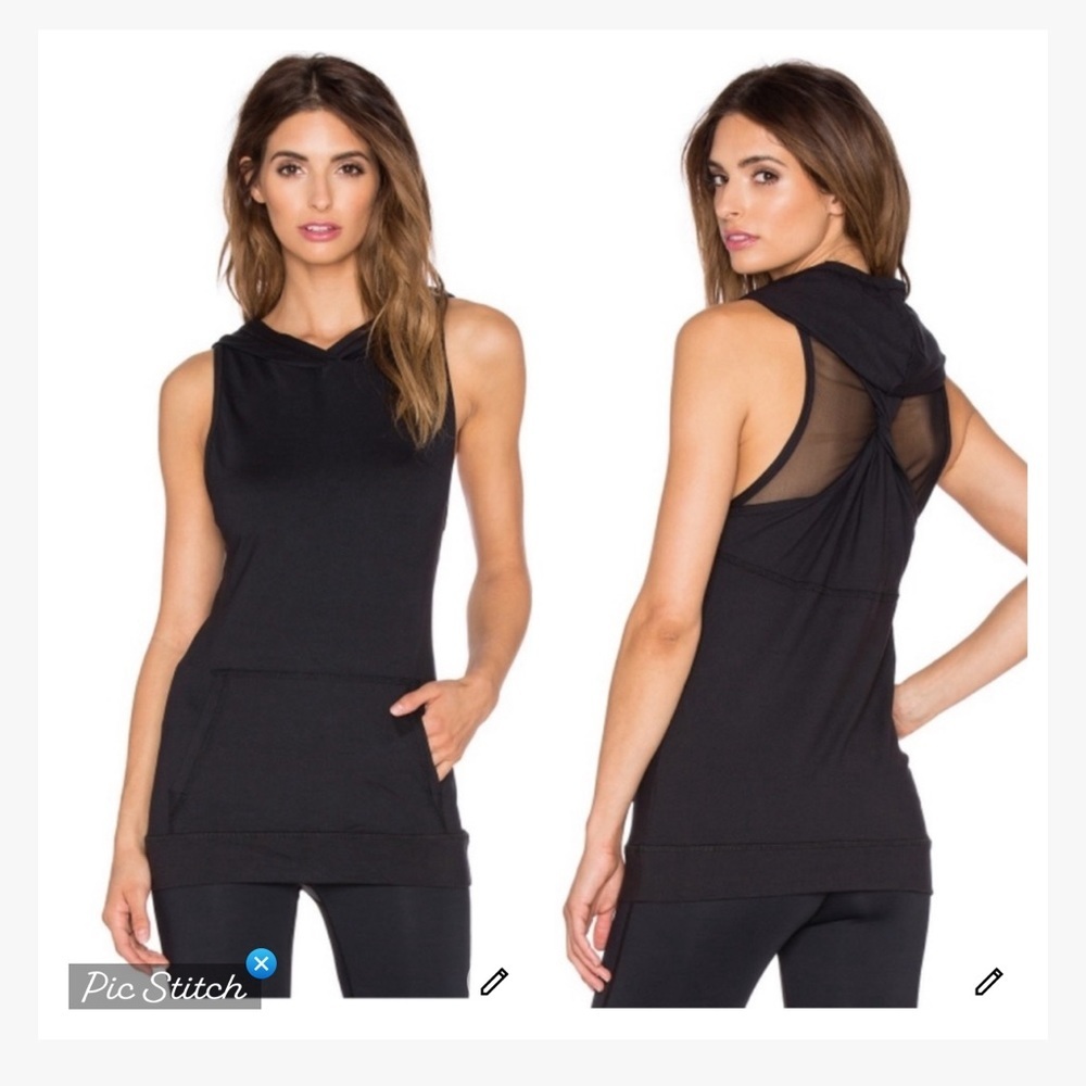 Alala Twisted Back Hooded Tank Black